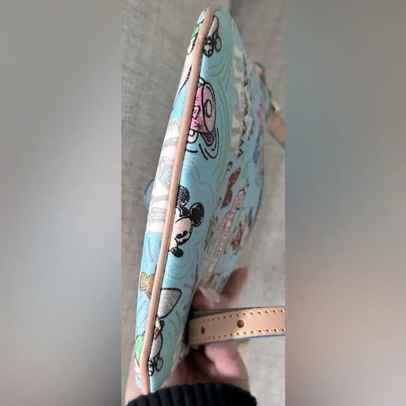 Dooney & Bourke Disney Sketch Mickey Mouse Crossbody Bag - Blue & Tan excellent - Picture 10 of 12
